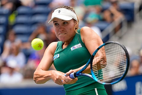 US Open 2024: Sofia Kenin, of the United States, returns a shot to Jessica Pegula, of the United States